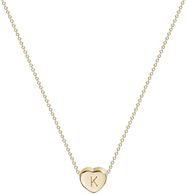 Fettero Double Sided Initials Heart Necklace Little Girl Jewelry
