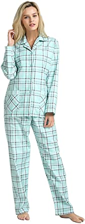 GLOBAL Machine Washable Comfy Flannel Pajamas For Women