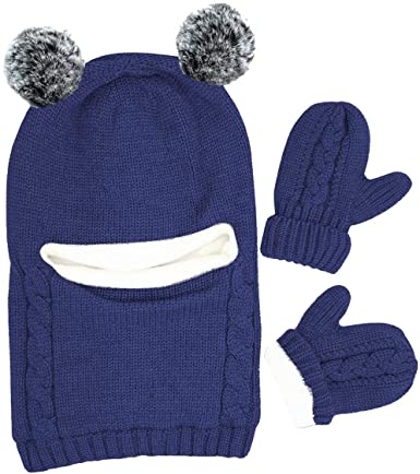 GZMM Toddler Winter Hat Scarf & Mitten Set