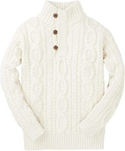 Hope & Henry Mock Neck Knit Cable Boys’ Sweaters