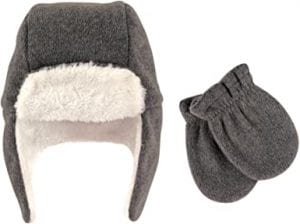 Hudson Baby Toddler Fleece Trapper Hat & Mitten Set