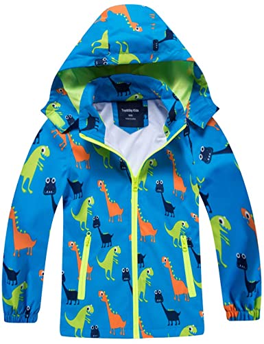 IjnUhb Lightweight Dino Hooded Waterproof Jacket For Girls
