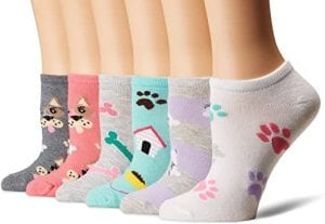 K. Bell No-Show Dog Socks For Women, 6-Pack