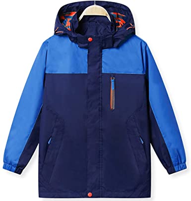 KID1234 Quick-Dry Hooded Waterproof Jacket For Boys