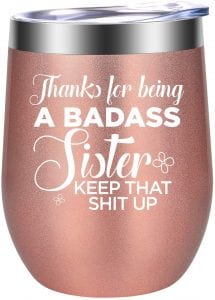 LEADO Insulated Funny Wine Tumbler Gift For Sisters