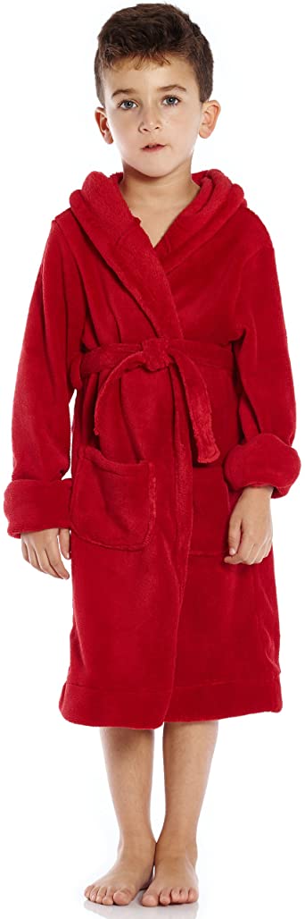 Leveret Solid Color Hooded Toddler Robe