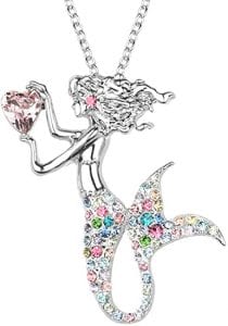 luomart Rhodium Mermaid Necklace Little Girl Jewelry