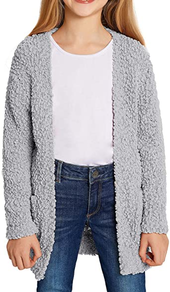 luvamia Open Front Long Sweater For Girls