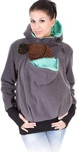 monochef Fleece Zip Up Maternity Baby Carrier Sweatshirt Jacket