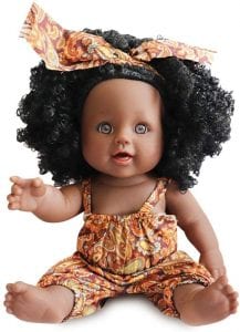 Nice2You Flexible Black Baby Doll For 5-Year-Old Girls, 12-Inch