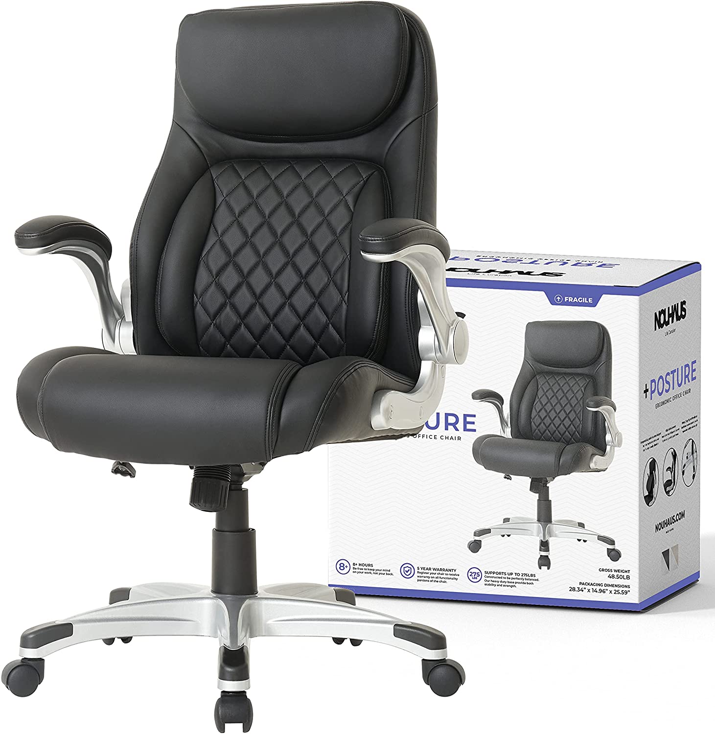 Nouhaus Wheeled Swivel Executive Desk Chair