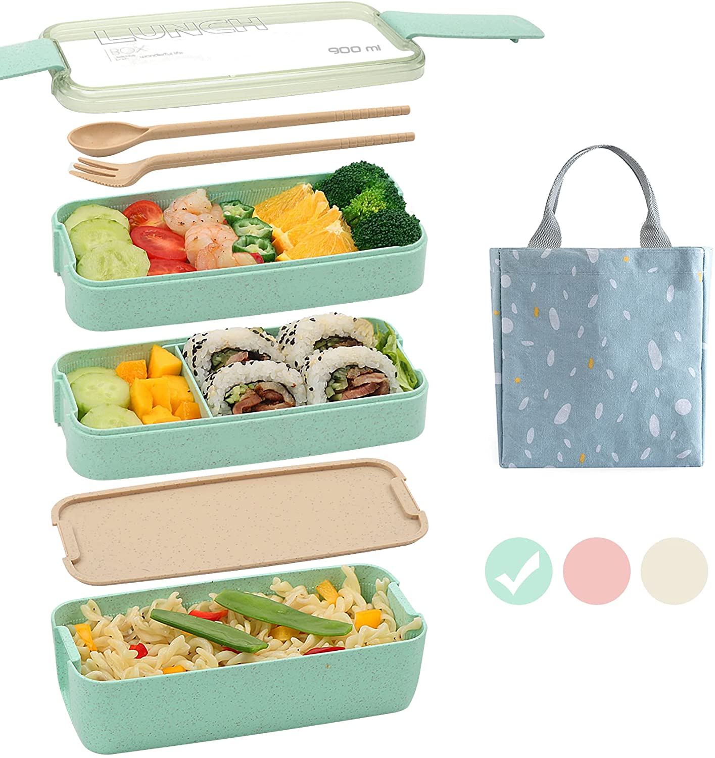 Ozazuco Reusable Bento Lunchbox For Girls