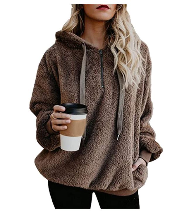 ReachMe Oversized Pullover Sherpa Hoodie For Women