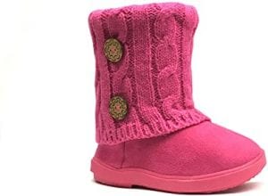 REDVOLUTION Toddler Girls’ Button Suede Knitted Boots Size 12