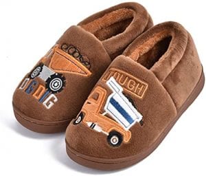 SITAILE Boys’ Construction Truck Nonslip House Slippers