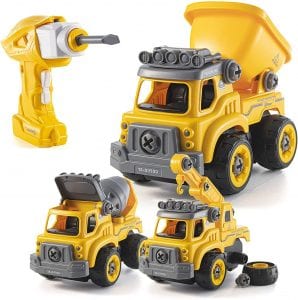Top Race Battery-Powered Construction Trucks Gift For 3-Year-Old Boys