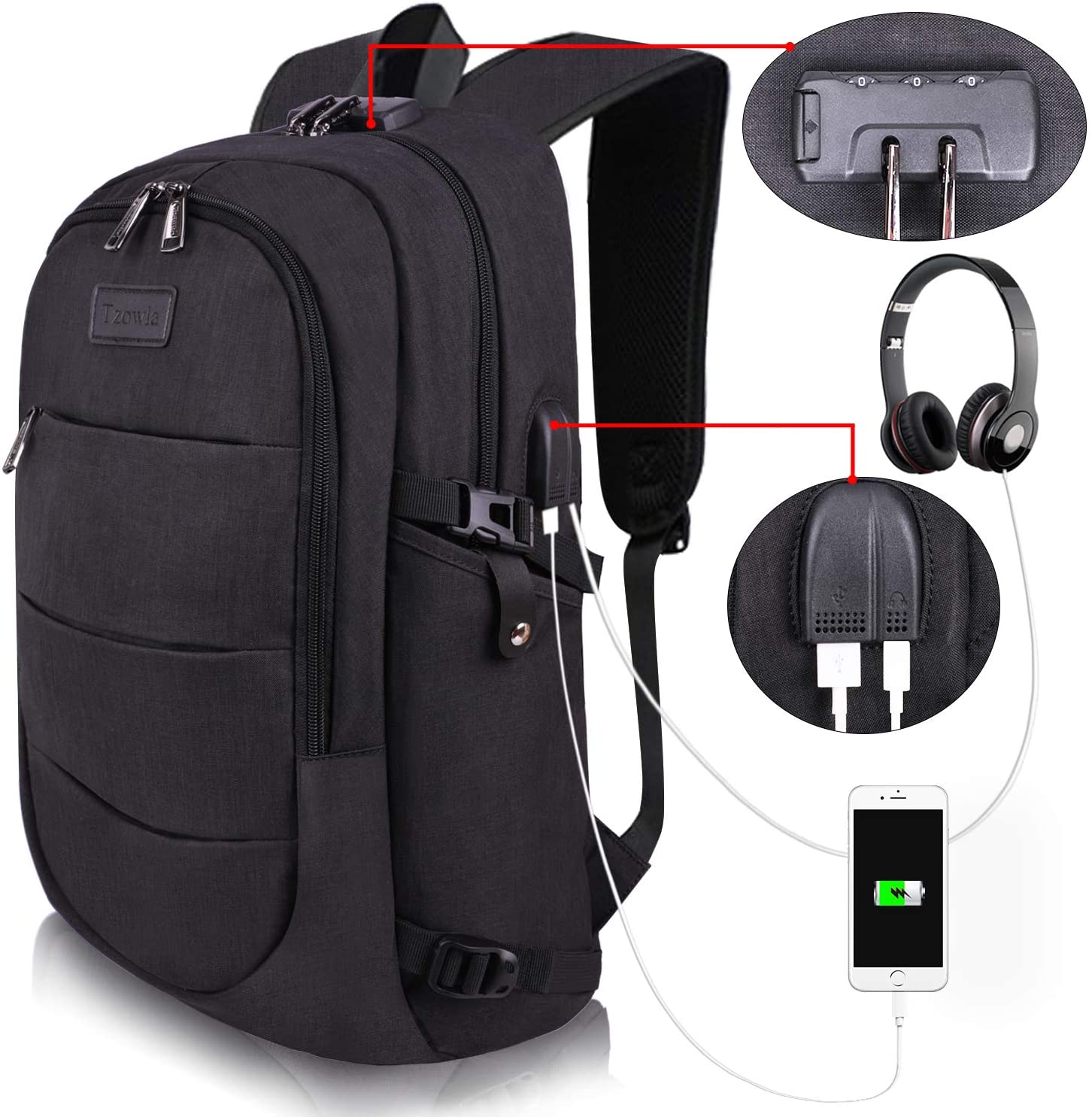 Lightning Wear-Resistant Shockproof Pratical Mihaojianbing Well-Made Backpack Casual Trend Mens and Womens Bag Waterproof Computer Bag USB Backpack Matte Hard Surface Breathable