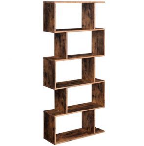 VASAGLE Wooden Geometric Bookshelf, 5-Tier
