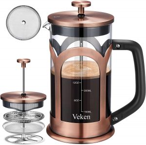 Veken Manual Thickened French Press, 21-Ounce