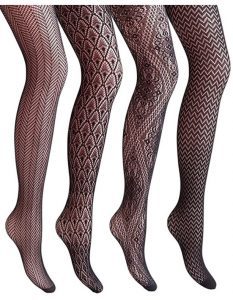 VERO MONTE Sexy Lace Women’s Fishnet Tights, 4-Pair