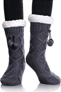 YEBING Cold Weather Fleece-Lined Slipper Socks