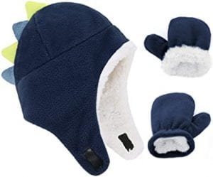 Zando Baby Sherpa Lined Toddler Hat & Mitten Set