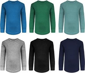 Andrew Scott Snug-Fit Boys’ Long-Sleeve Shirts, 6-Pack