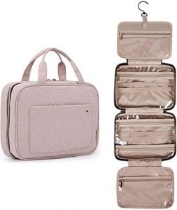 BAGSMART Double Zipper Waterproof Makeup Bag For Women