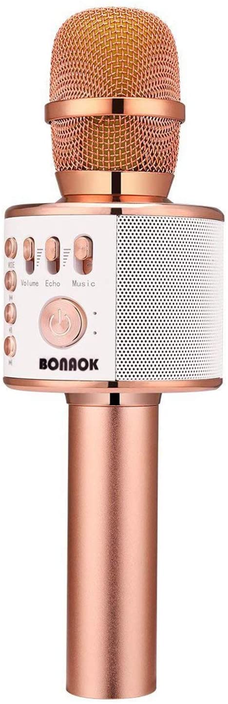 BONAOK Multifunctional Built-In Speakers Karaoke Microphone