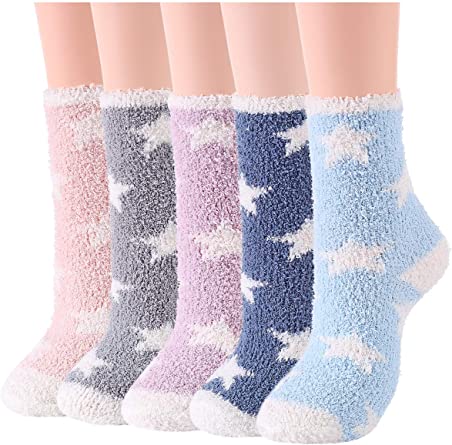 Century Star Machine Washable Fleece Socks For Women, 5-Pack