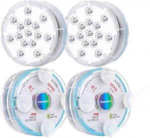 Chakev Submersible 16-Color LED Pool Lights, 4-Pack