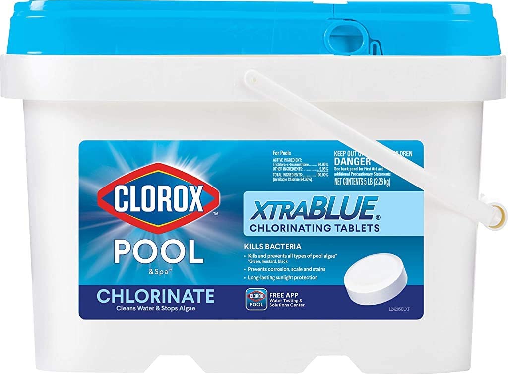 CLOROX XtraBlue Bacteria Killing Chlorine Tablets, 3-Inch
