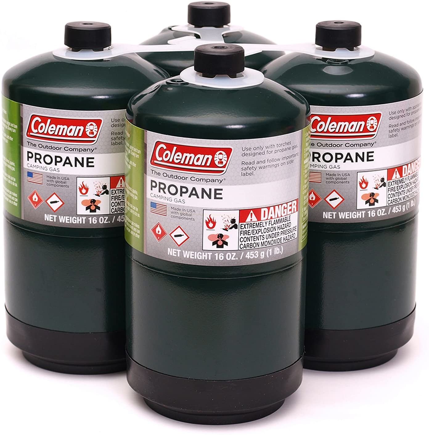 Coleman Lightweight Clean-Burning Small Propane Tanks, 4-Pack