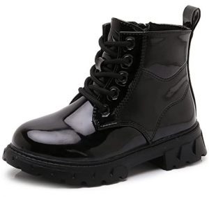 DADAWEN Waterproof Non-Slip Girls’ Black Boots