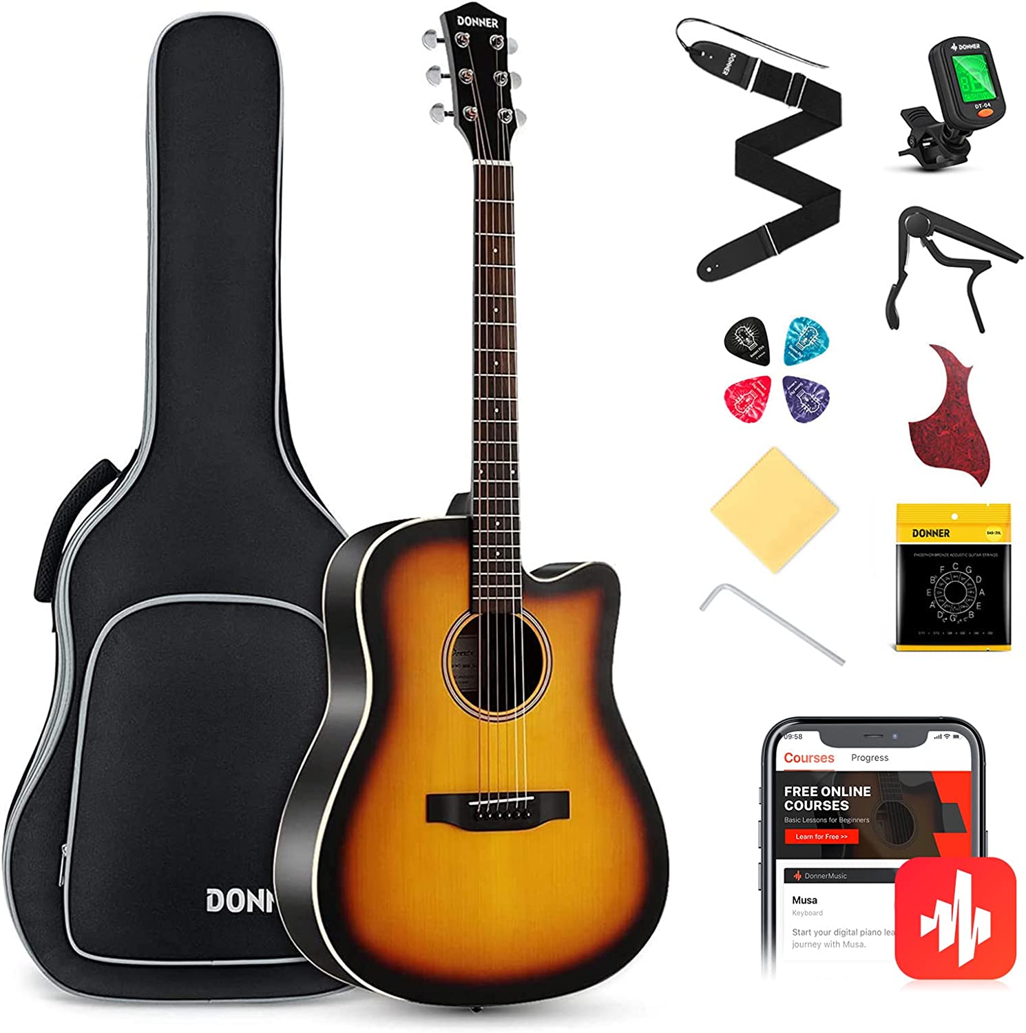 Donner Student Mahogany Acoustic Guitar Kit
