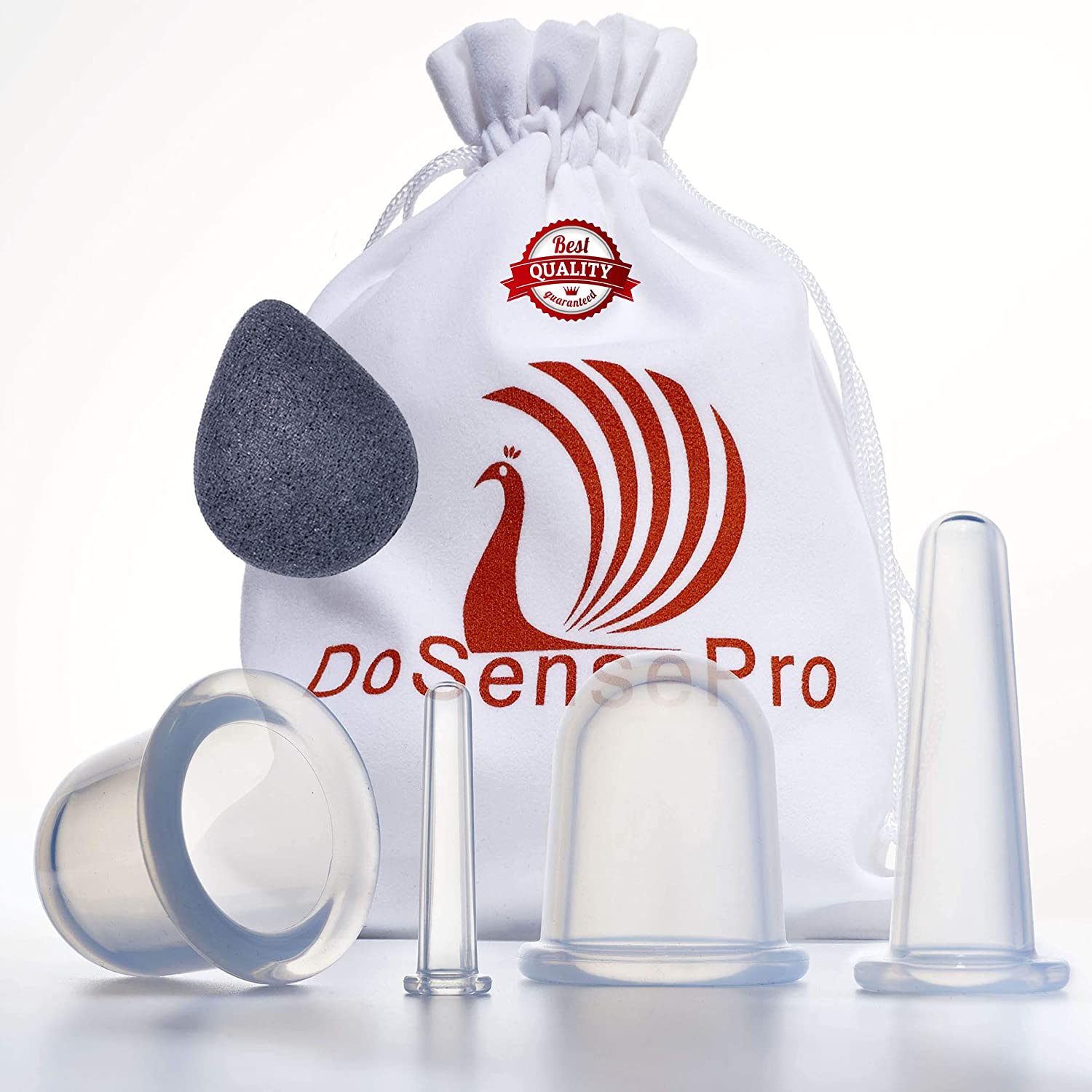 DoSensePro Dry Skin Anti-Cellulite Facial Cupping Set, 5-Piece