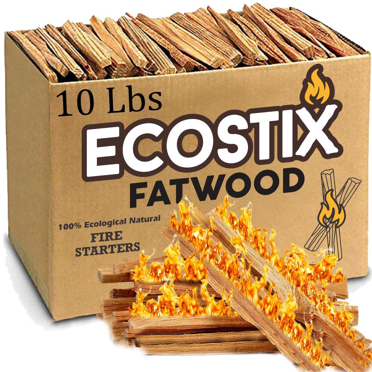 EasyGoProducts Eco-Stix Ocoee Pine Fire Starter Sticks, 120-Pack