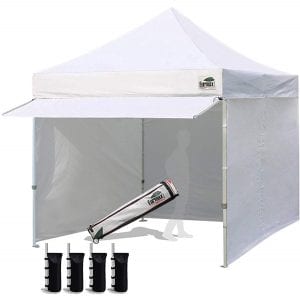 Eurmax Alloy Steel Pop-Up Canopy Tent With Zippered Sidewalls