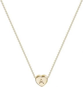 FETTERO 14k Gold Initial Heart Necklace