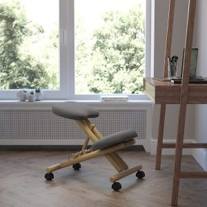 Flash Furniture Natural Wood Kneeling Desk Office Chair