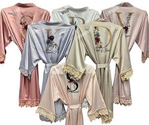 Gentle Sateen Gifts Matching Robes Bachelorette Party Gifts, 6-Pack