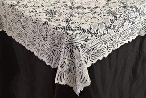 Goldstream Point Floral Lace Overlay Tablecloth
