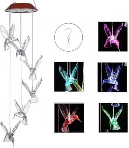 IMAGE Multicolor Hummingbird Wind Chime Gift For Mother-In-Laws