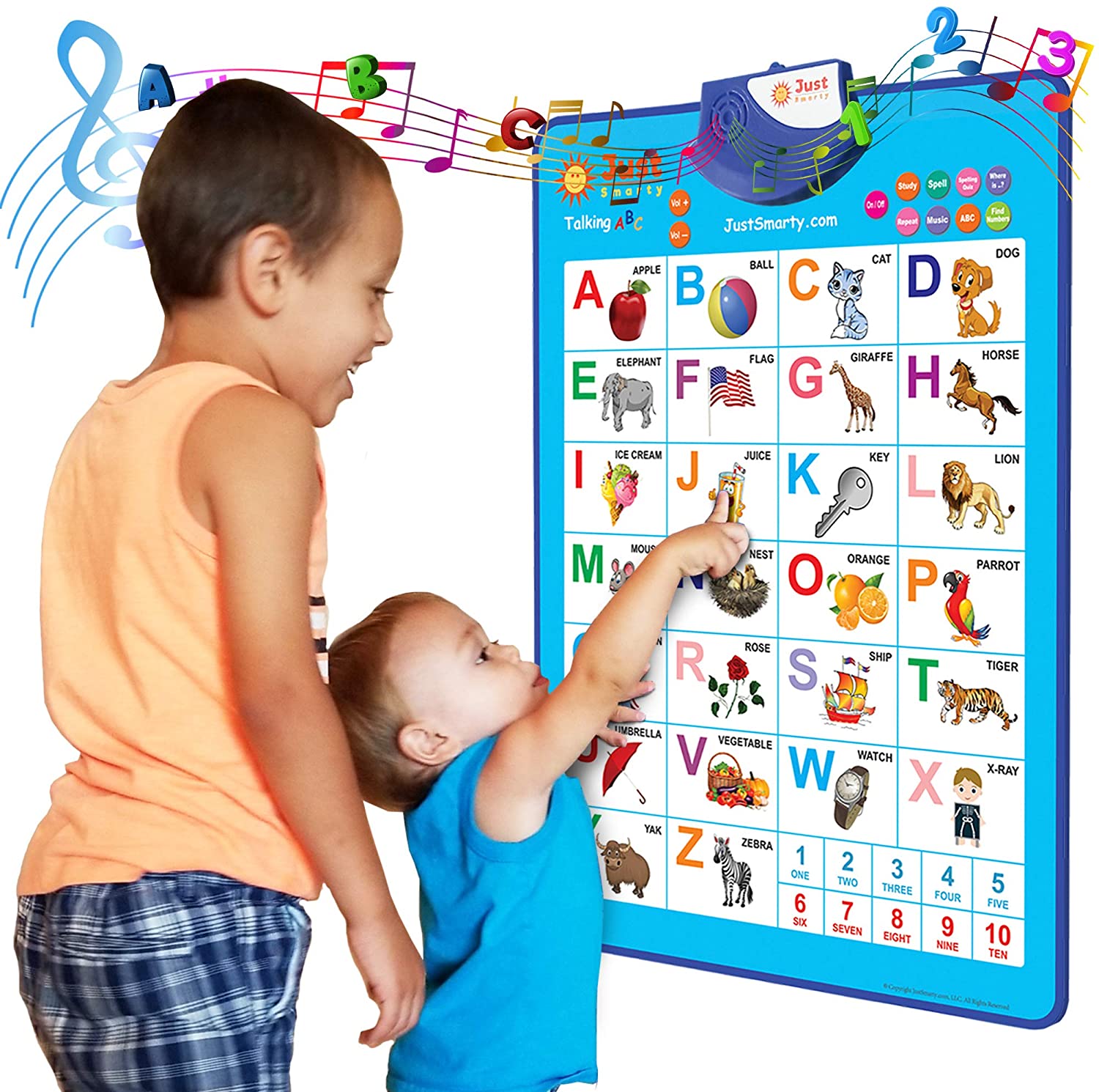Just Smarty Electronic Interactive Alphabet Wall Chart Gift For 2-Year-Old Boys