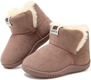 KEESKY Faux Fur Flexible Sole Toddler Girls’ Winter Boots