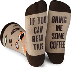 Lavley Novelty “Bring Me Coffee” Socks Coffee Gift