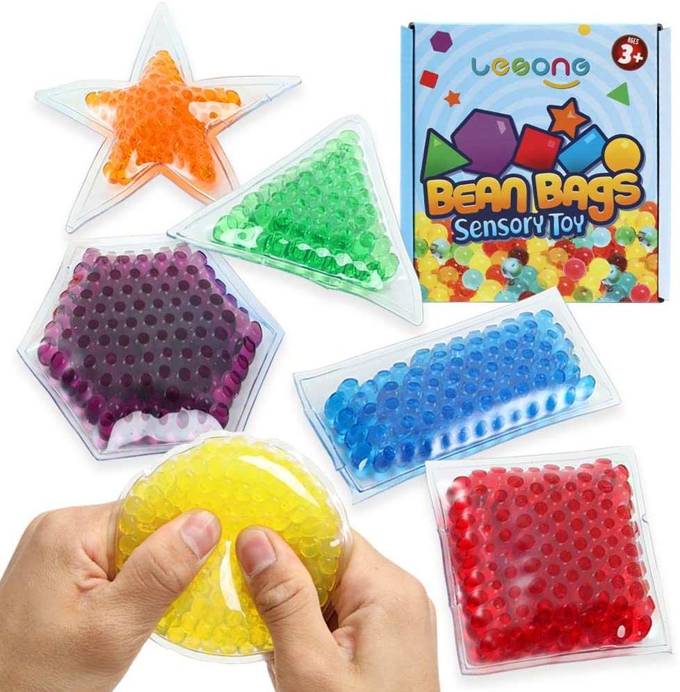 LESONG Non-Toxic Bean Bags Sensory Toys For Kids, 6-Piece