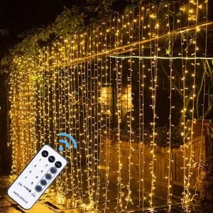 MAGGIFT Twinkle Waterfall Curtain Lights