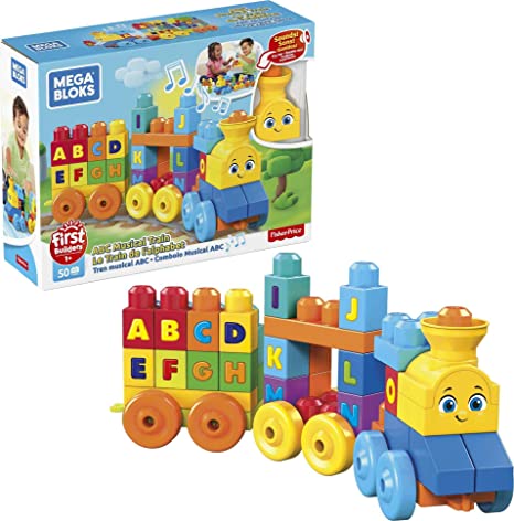 Mega Bloks Developmental ABC Musical Train Gift For 2-Year-Old Boys
