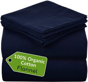 Mellanni Organic Breathable Cotton King-Size Flannel Sheets, 4-Piece